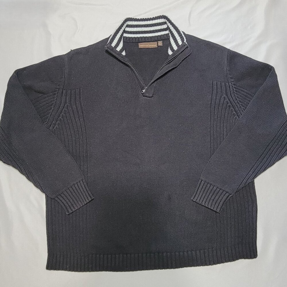 Sebastian Copper Black 1/4 Zip Sweater XL